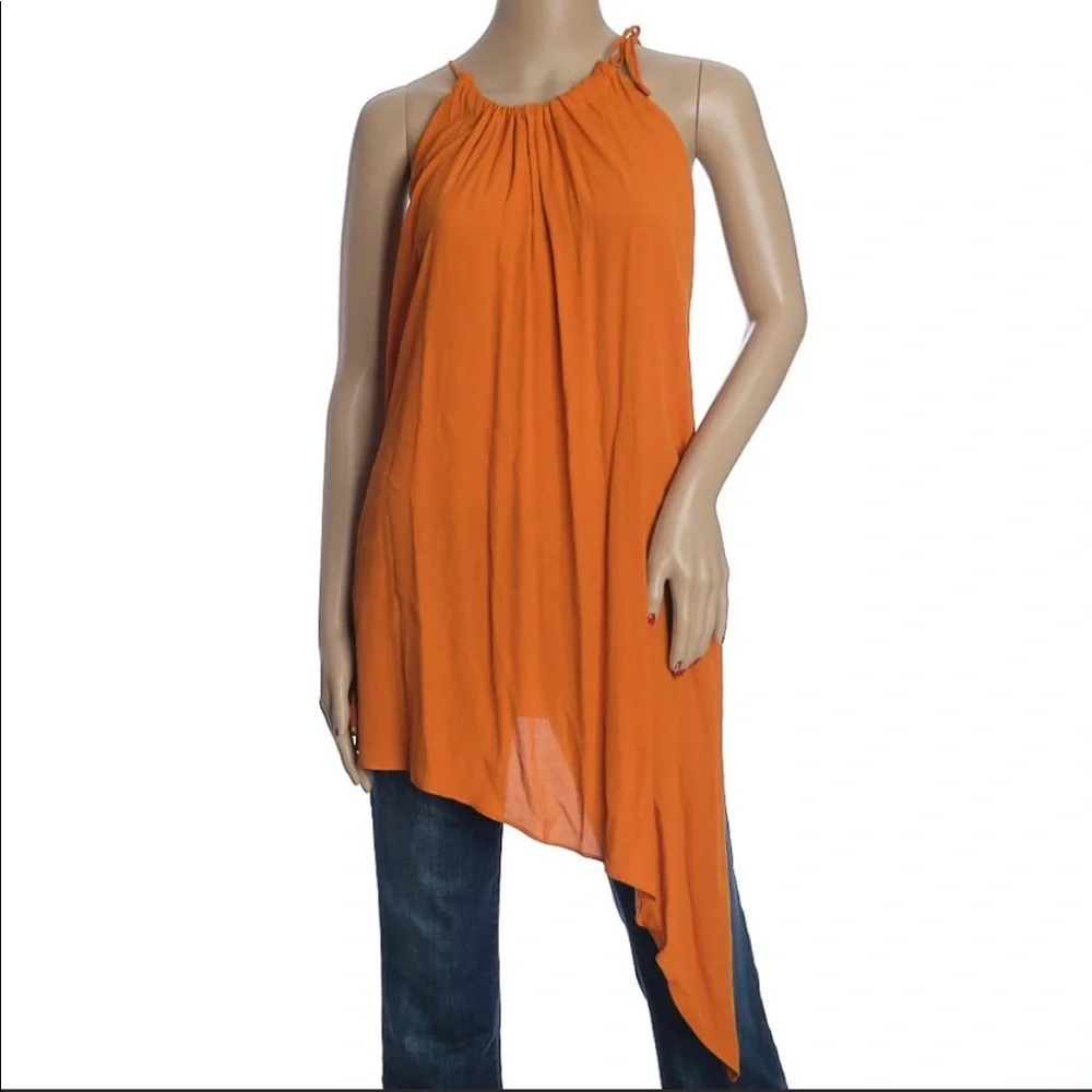 Zara Sleeveless Top Women Asymmetrical Hem Shirt Tunic Halter Neck Open Back New - Picture 3 of 15